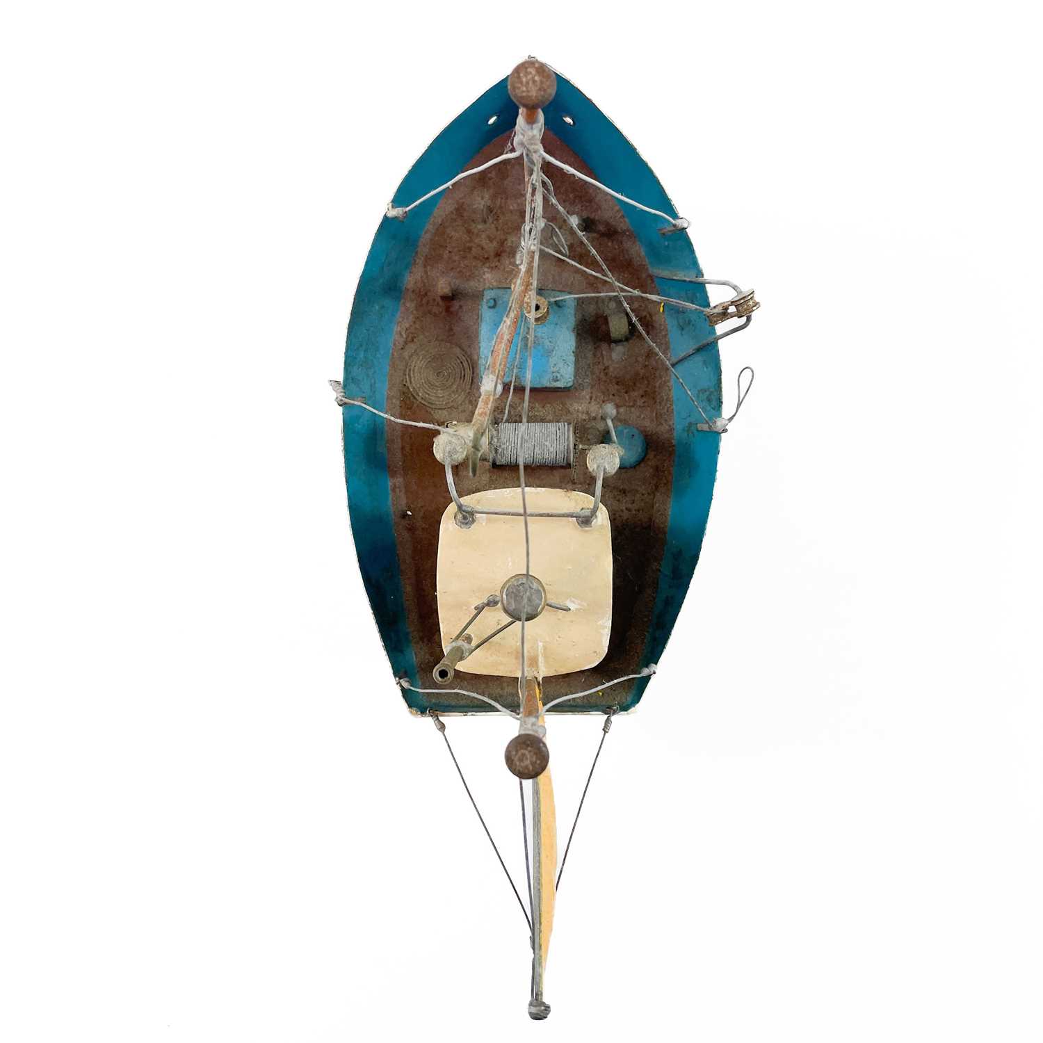 Michael J KING Empire Cedric, a painted tin model fishing boat. - Image 5 of 5