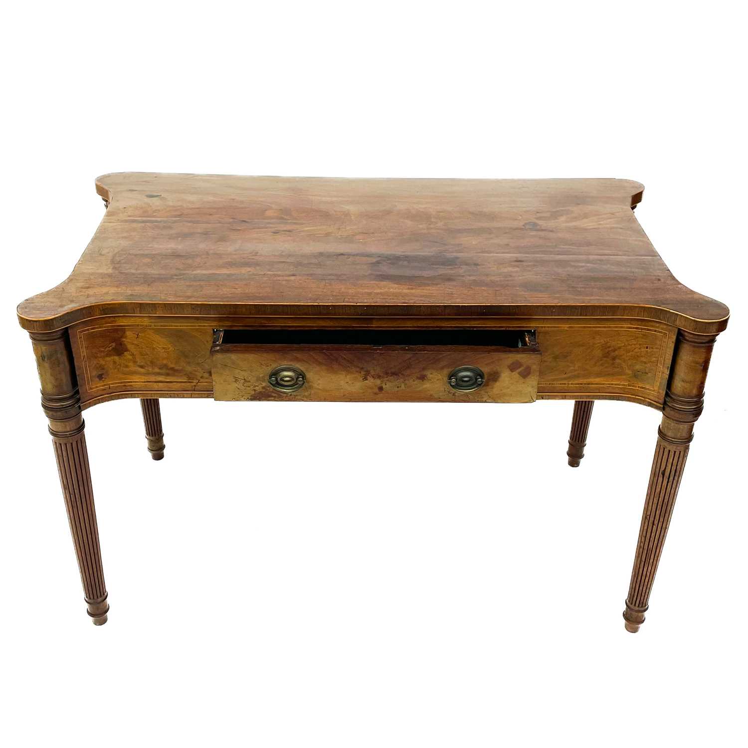 A George III mahogany and inlaid side table, possibly Irish. - Image 3 of 9