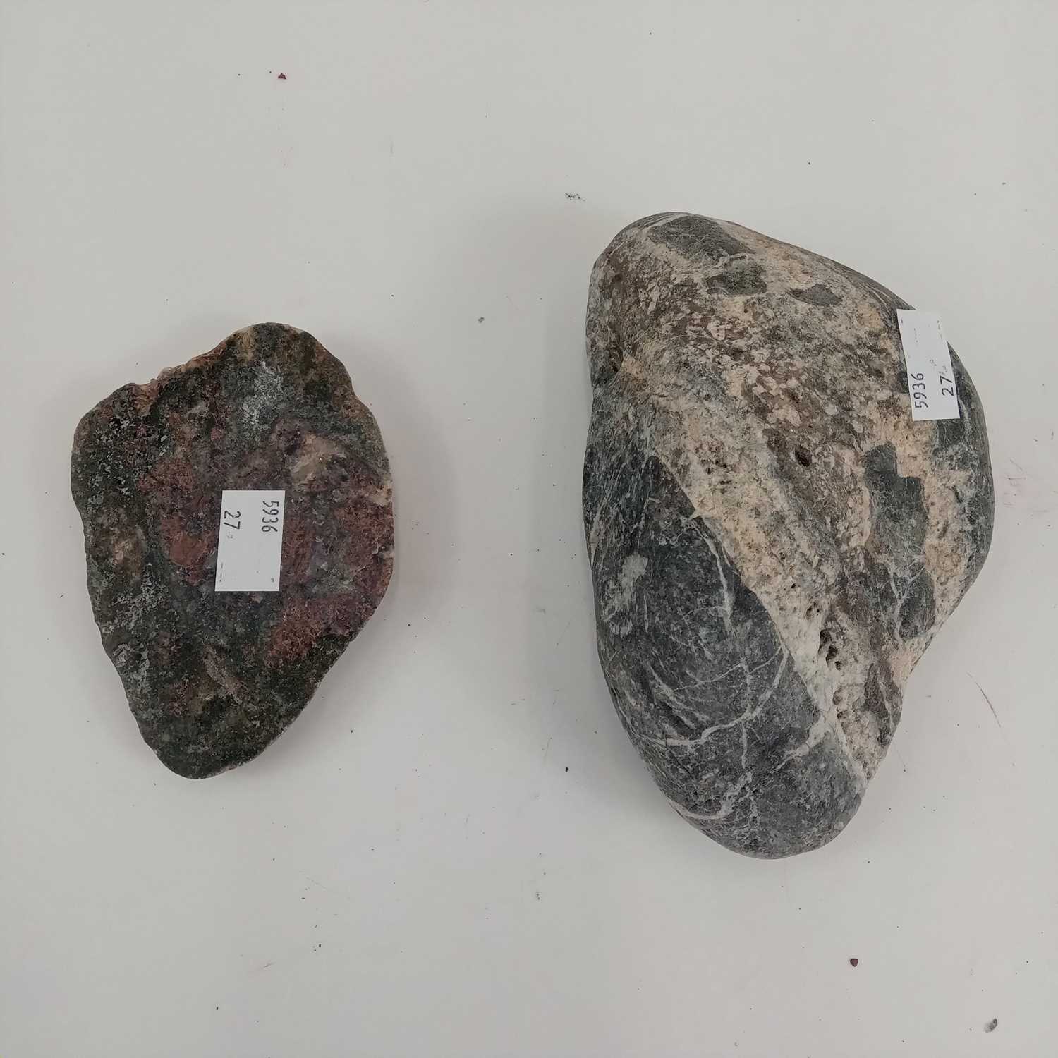 Alluvial tin pebble and cut ‘wood tin’ specimens from Carbis Bay Cornwall. - Image 5 of 5