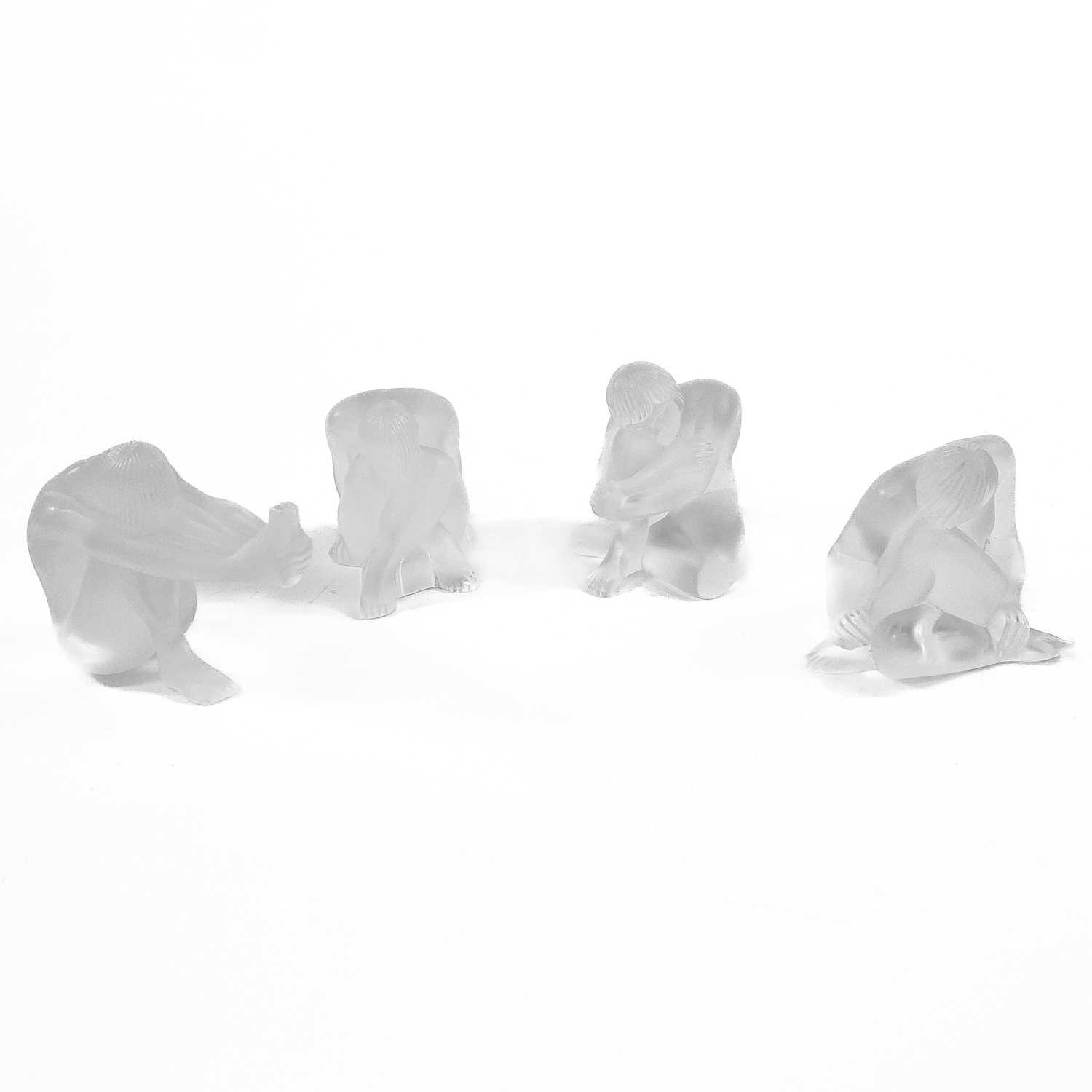 A set of Four Lalique glass figures Nu Sage. - Image 5 of 6