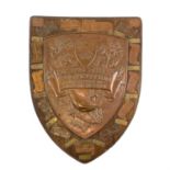 A Newlyn copper shield shape Devon Music Competition trophy.