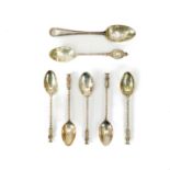 A set of five Victorian silver apostle teaspoons.