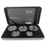 Royal Mint, Great Britain. 2008. 5 coin family silver proof collection of 5 coins.