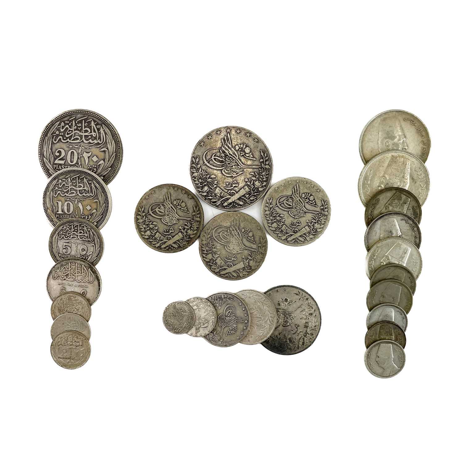 Late 19th/Early 20th Century Egypt Silver Coinage.