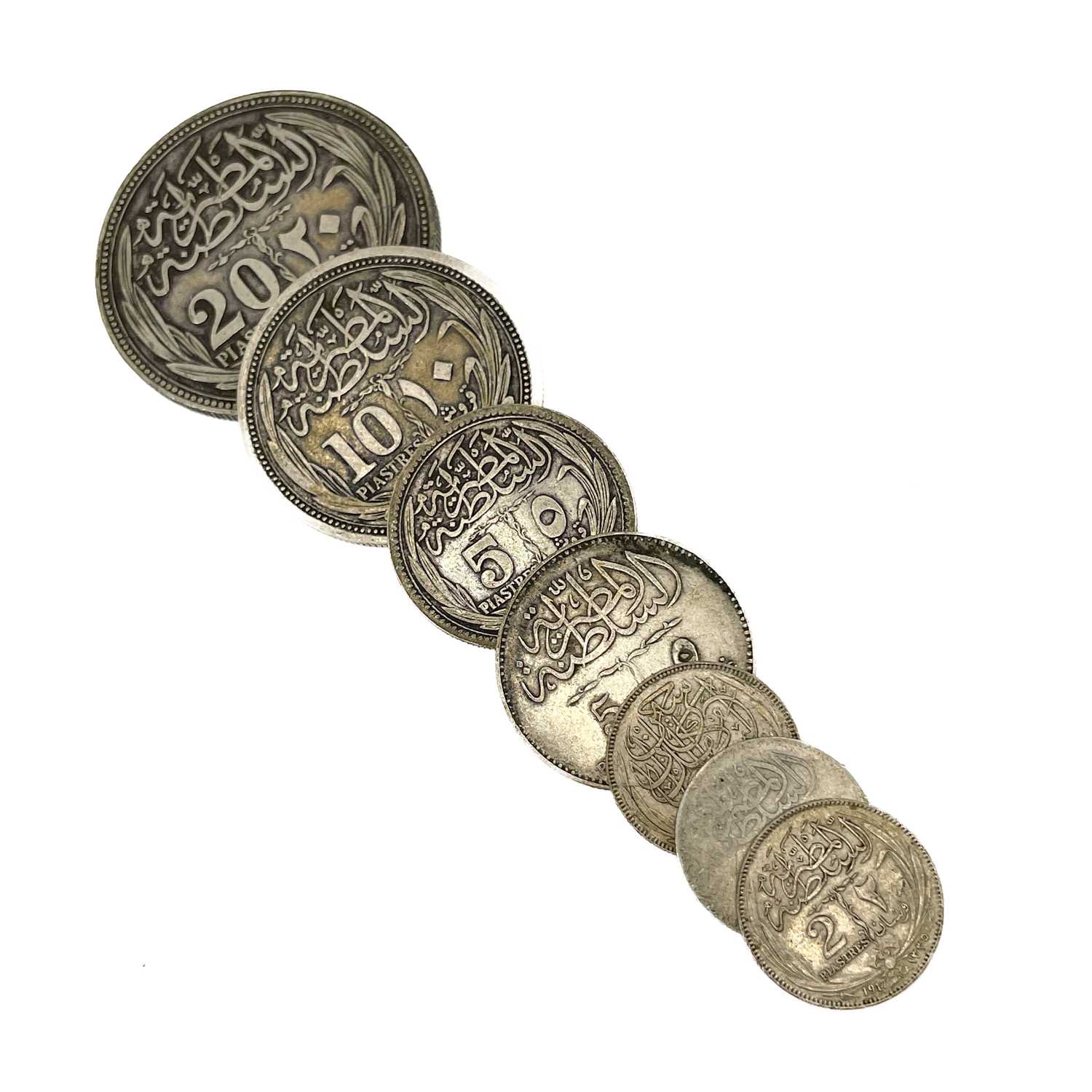Late 19th/Early 20th Century Egypt Silver Coinage. - Image 4 of 5