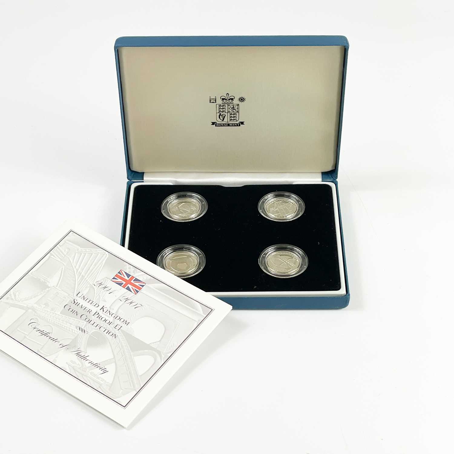 UK Silver Proof £1 Coins 2006 to 2009 (8 coins) in Royal Mint Coin Cases. - Image 2 of 8