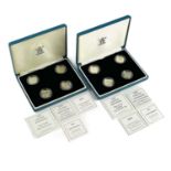 UK Silver Proof 1999 to 2002 Piedfort and Normal 4 coins sets in Royal Mint Boxes.