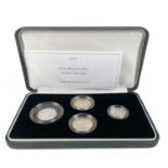 Royal Mint, Great Britain. 2005 4 coin silver proof piedfort coin cased set.