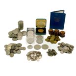 Great Britain Silver 3 Pence Coins plus other later cupronickel and bronze coinage.