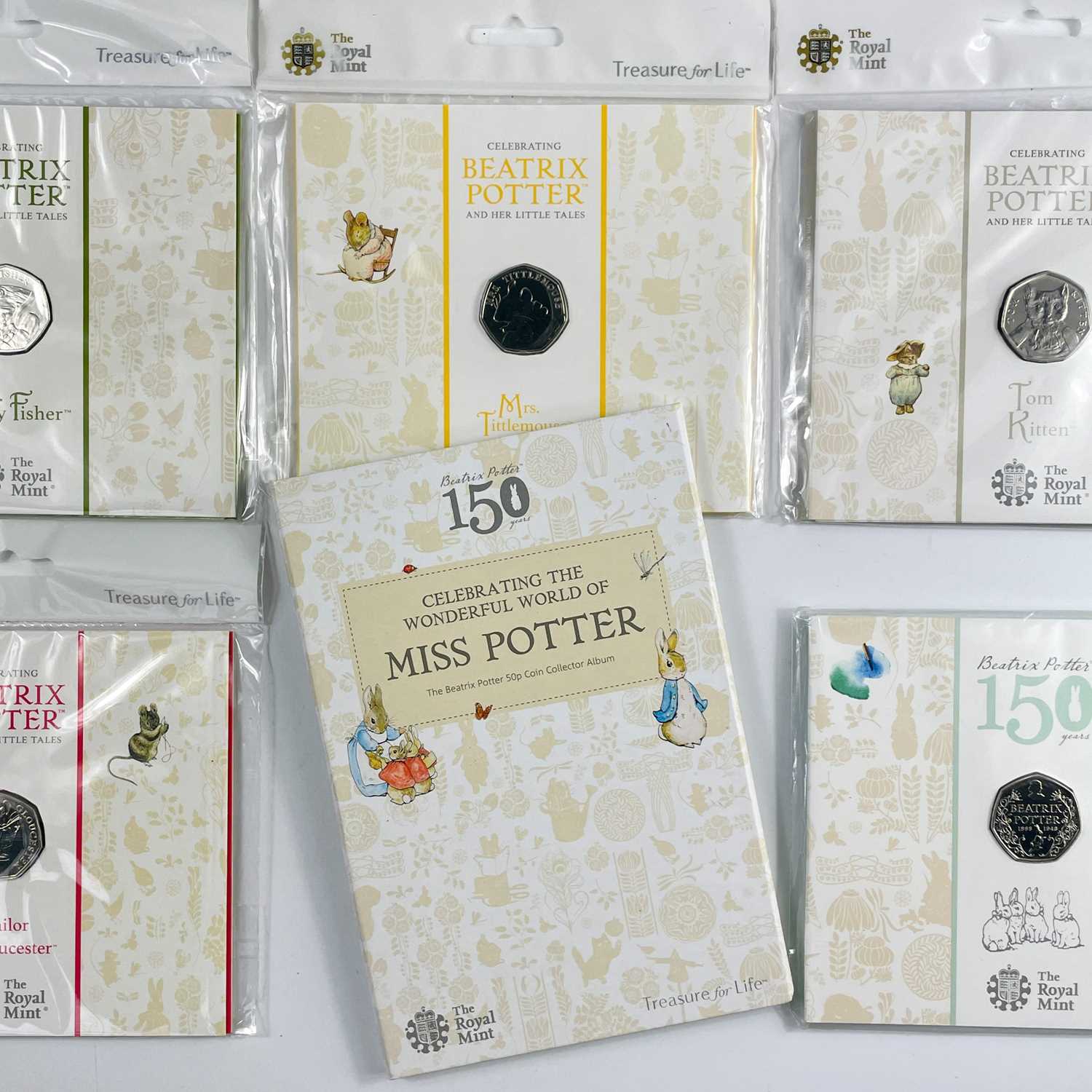 UK 50 pence Uncirculated Beatrix Potter coins in Royal Mint packaging (x11) - Image 2 of 5