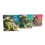 UK 2020 50 pence colourised silver proof Dinosaurs "Tales of the Earth" in Royal Mint packages (x3)