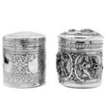 Two Indian silver canisters, 19th century.