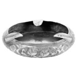 A Persian silver ashtray, late 19th century, signed.