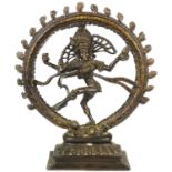 An Indian bronze figure of Nataraja the dancing shiva.