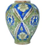 A Persian pottery baluster vase, 19th century.