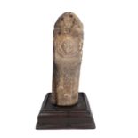 An Indian carved marble lingam, 16th/17th century, possibly Jain culture/religion.