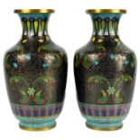 A pair of Chinese cloisonne vases, circa 1900-1920.