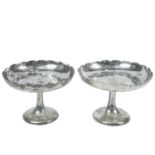 A pair of Chinese silver tazzas, stamped Zeewo, circa 1920.