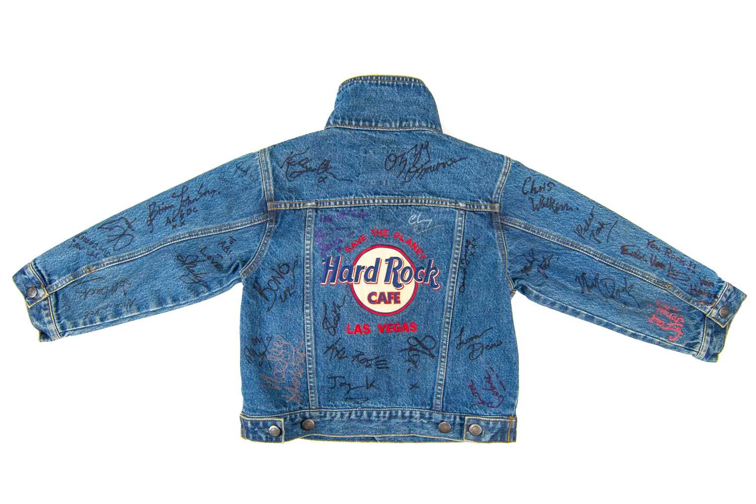 An extensively signed 'Hard Rock Cafe' Las Vegas, denim jacket. - Image 2 of 14
