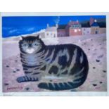 Mary FEDDEN (1915-2012) Cat on a Cornish Beach, 1999