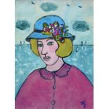 Joan GILLCHREST (1918-2008) Lady with Blue Hat