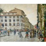 Ken HOWARD (1932-2022) Busy Street Scene, Via Cavour, Florence