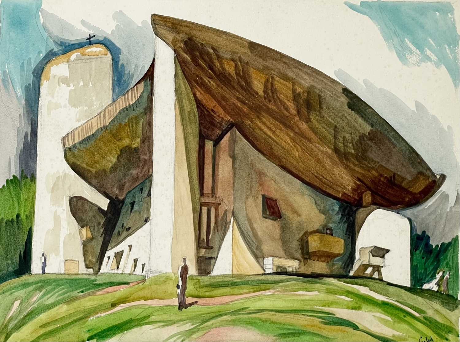 Clare WHITE (1903-1997) Le Corbusier's Notre Dame de la haute