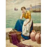 Ralph TODD (1856-1932) Fisherwoman, Newlyn