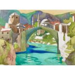 Clare WHITE (1903-1997) Old bridge suitable for donkeys, Mostar, Bosnia