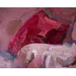 Neill LOWDON (XX-XXI) Crimson Cushion on Shaded Pink Couch
