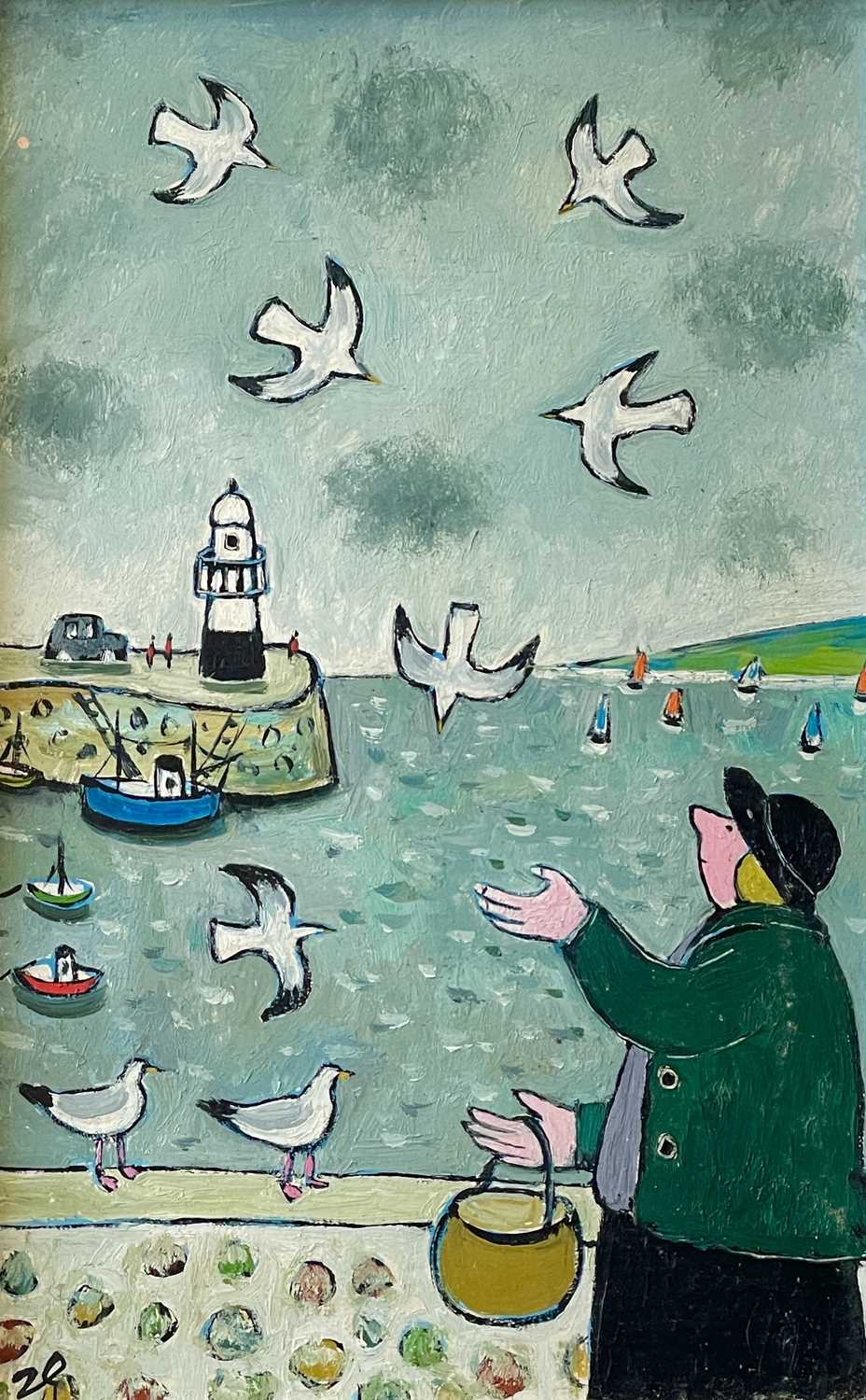 Joan GILLCHREST (1918-2008) Don't Feed the Seagulls! St Ives