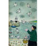 Joan GILLCHREST (1918-2008) Don't Feed the Seagulls! St Ives