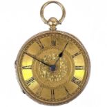 A Victorian 18ct gold fob pocket watch by Army & Navy Co-Operative Society.