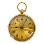 A Victorian 18ct gold lady's full hunter key wind pocket watch by J. W. Benson.