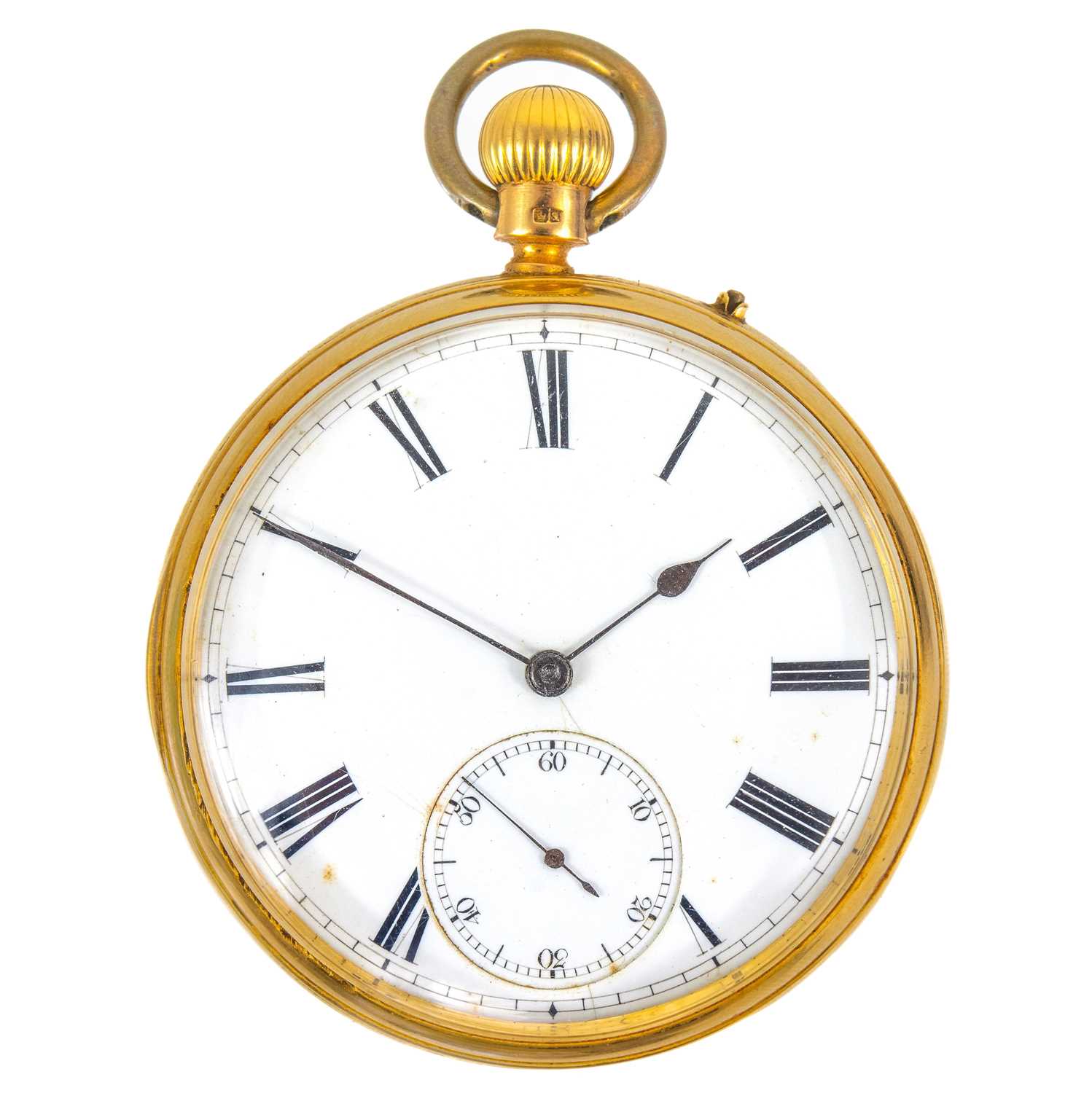 A Victorian 18ct gold open face crown wind pocket watch.