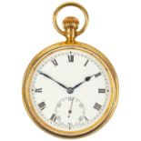 A 9ct rose gold open face crown wind pocket watch.