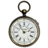 A nickel cased centre seconds chronograph pocket watch.