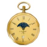 A modern Le Cheminant gold plated quartz pocket watch.