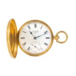 A Victorian 18ct gold cased full hunter key wind pocket watch.