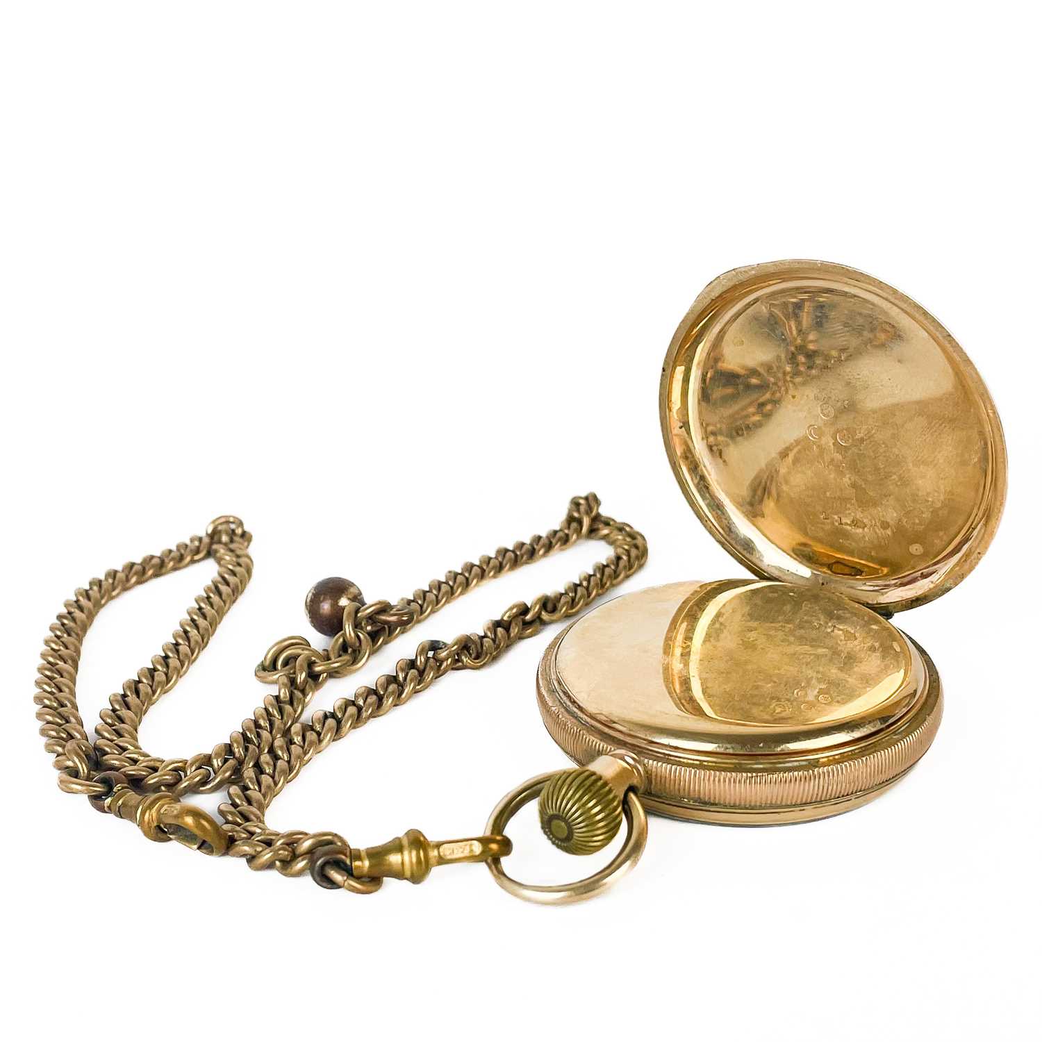 A Waltham rolled gold crown wind open face pocket watch. - Image 3 of 4