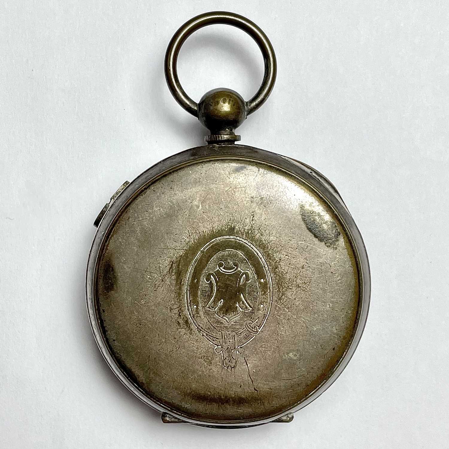 A nickel cased centre seconds chronograph pocket watch. - Image 2 of 4