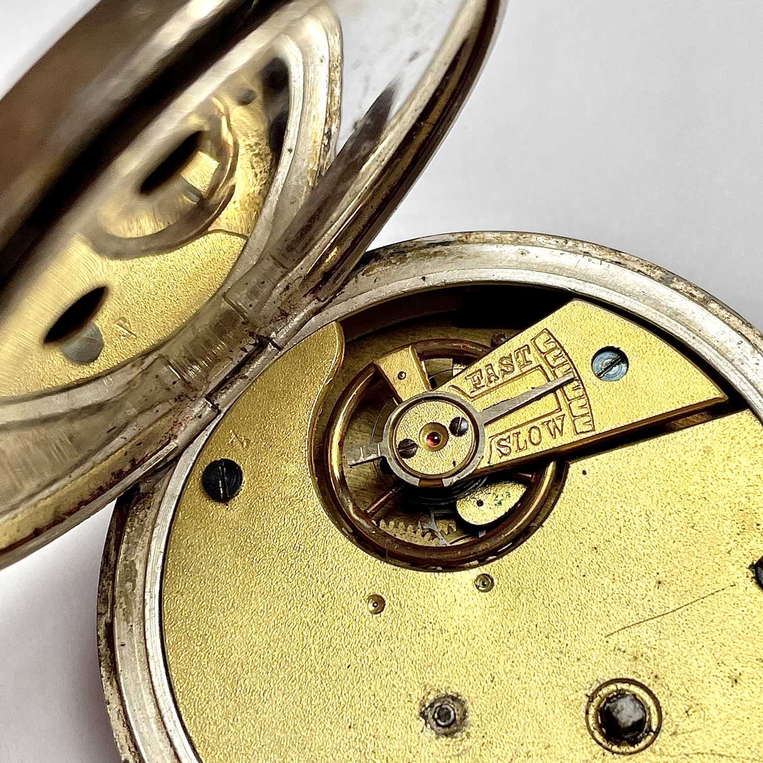 A nickel cased centre seconds chronograph pocket watch. - Image 3 of 4