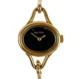 A 1970's 9ct gold bangle lady's manual wind wristwatch by Roy King.