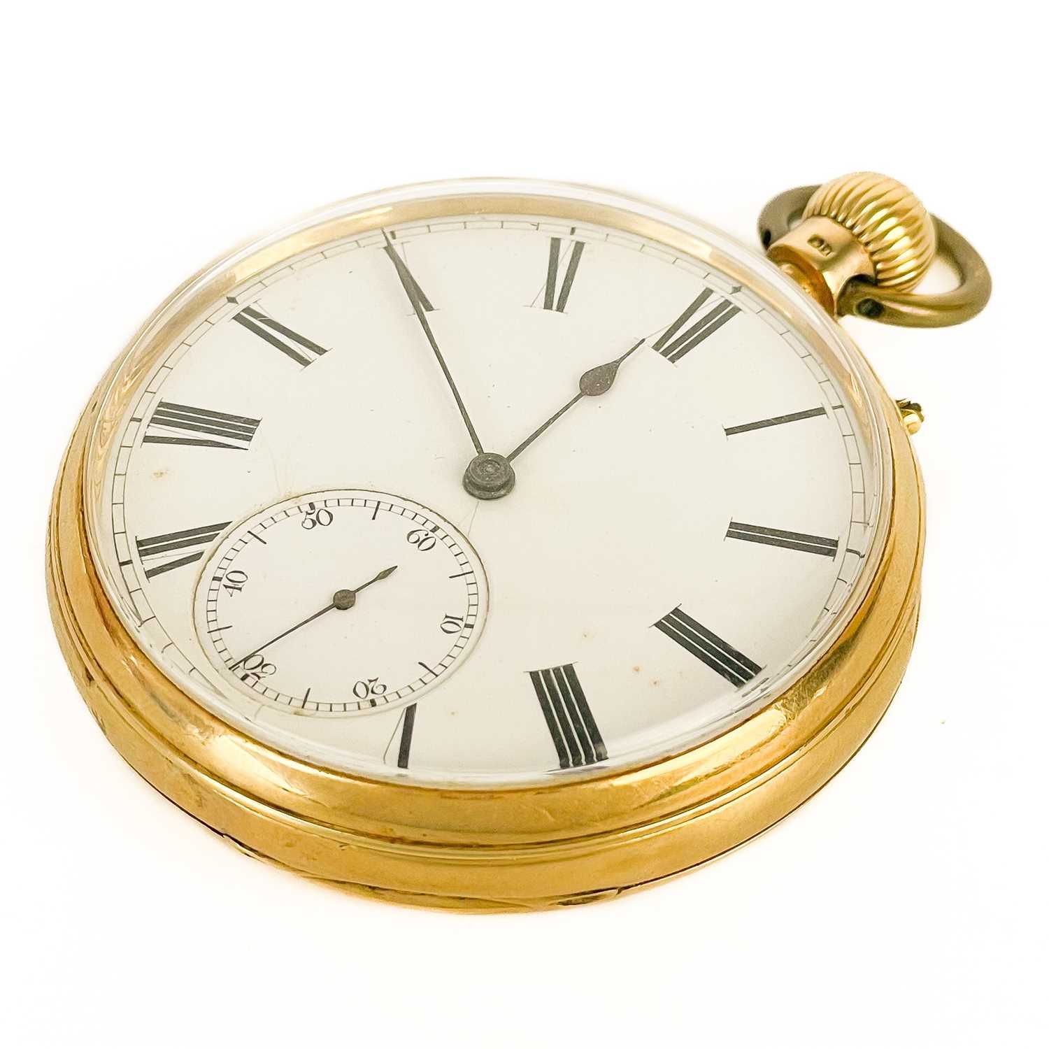 A Victorian 18ct gold open face crown wind pocket watch. - Image 2 of 5