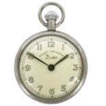 A Duke 'RAILWAY TIMEKEEPER' crown wind nickel case pocket watch.