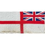 A large Royal Navy white ensign.