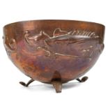 A Newlyn copper bowl.