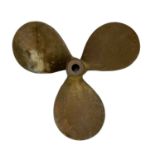 A bronze three foil marine propellor.