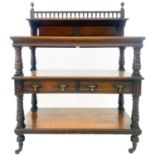 A late Victorian oak buffet by James Shoolbred & Co.
