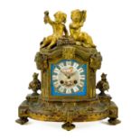 A French ormolu mantel clock.